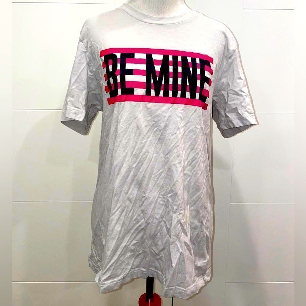 Be Mine gray and pink shirt